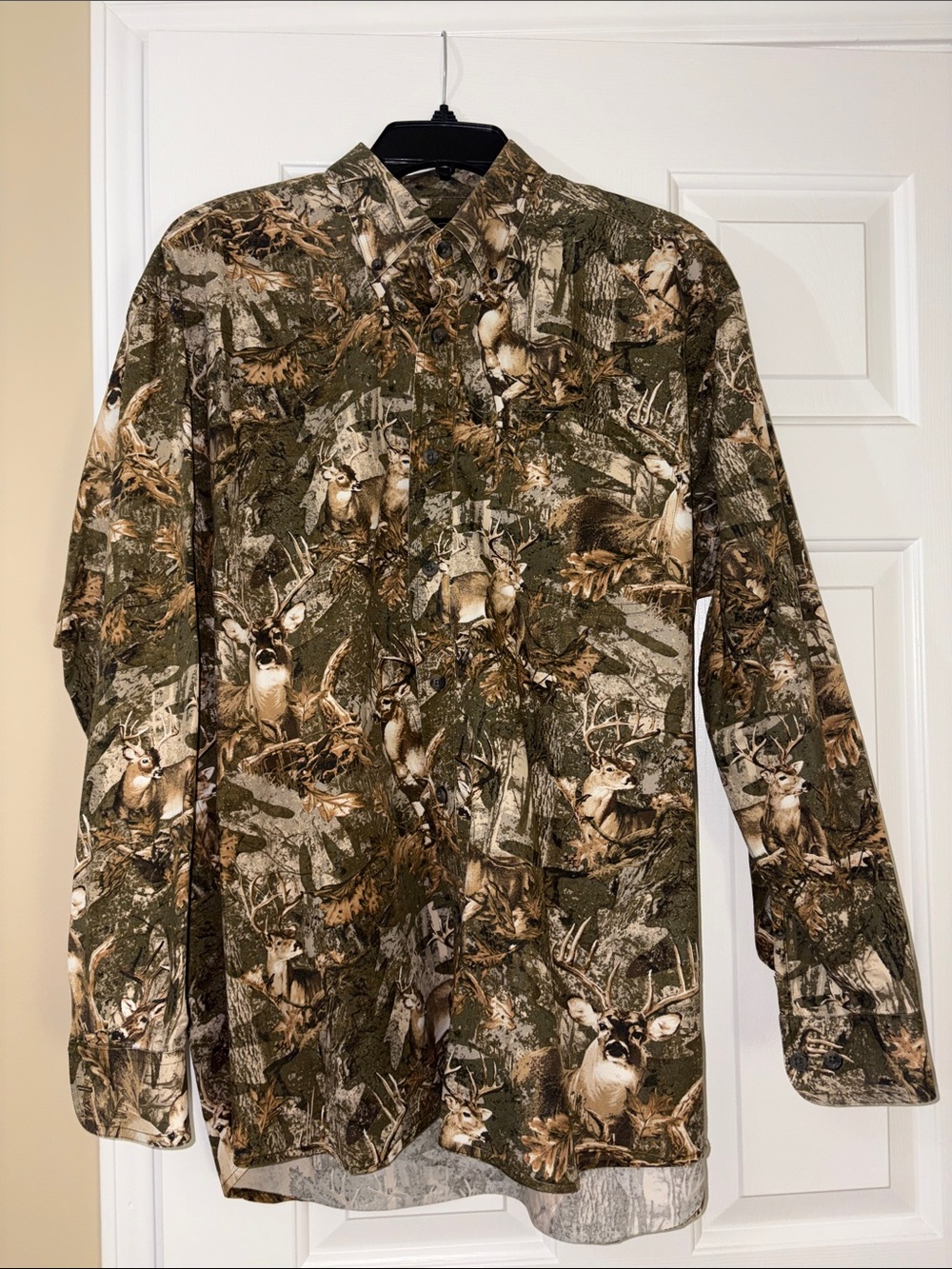 RedHead Men's Camouflage Deer Print Shirt - Olive Brown